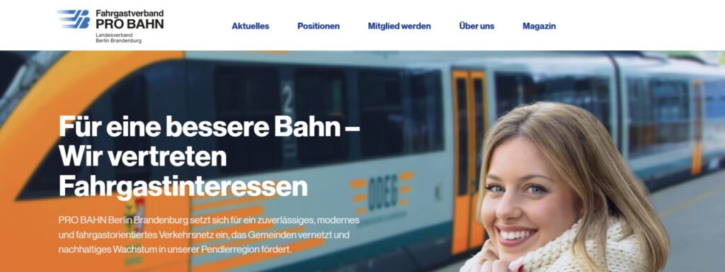 Neue Webseite des PRO BAHN-Landesverbandes Berlin-Brandenburg am Start